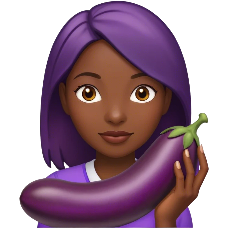  Black lady with eggplant  emoji