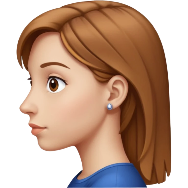 Girl with very very big Nose, side view emoji
