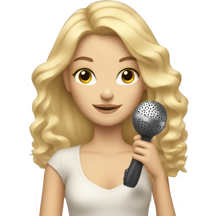 blonde girl holding a beige blow dryer emoji