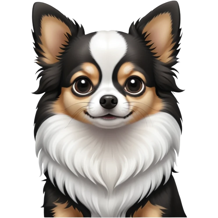 Black and white long hair chihuahua emoji