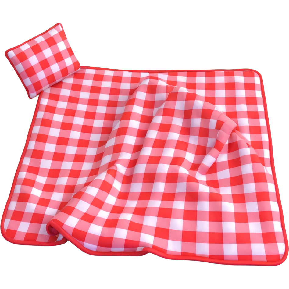 picnic with red and white checkered blanket emoji
