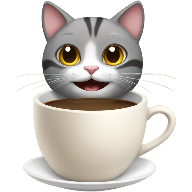 cat enjoying a coffee emoji