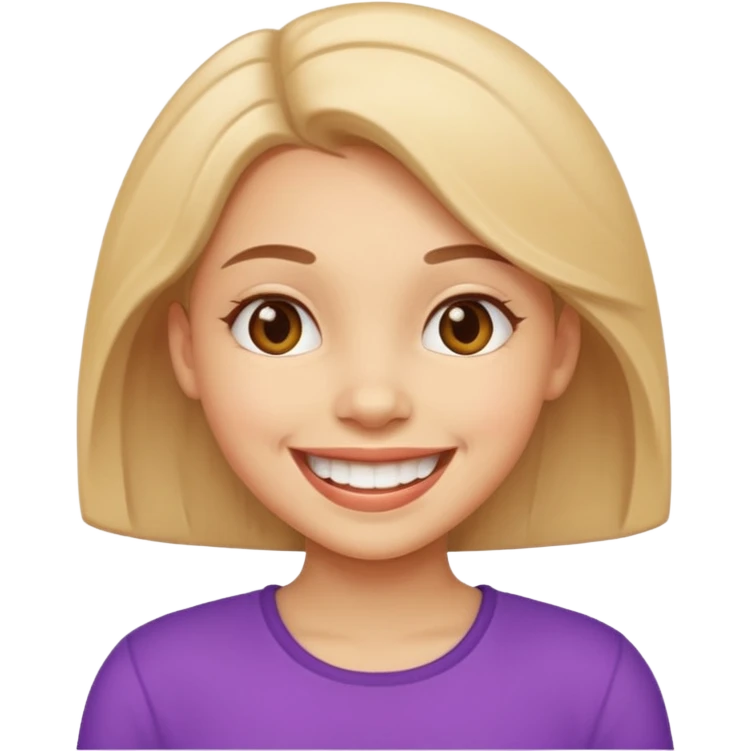Girl with a huge smile emoji