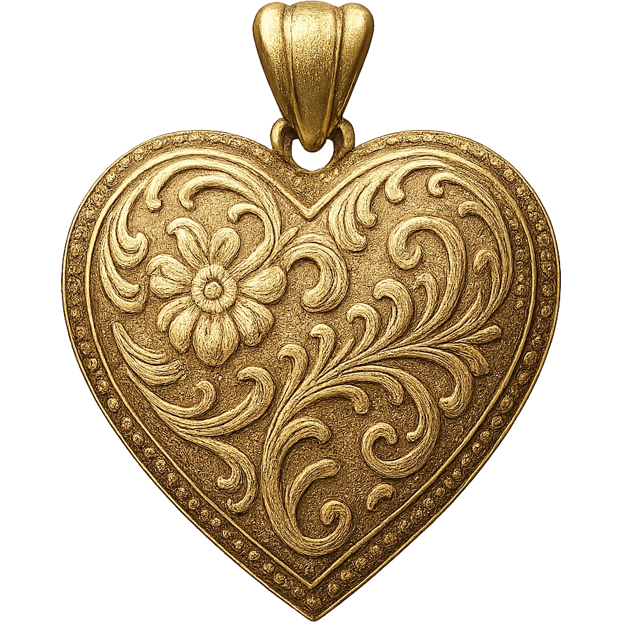 locket with a heart, no background emoji