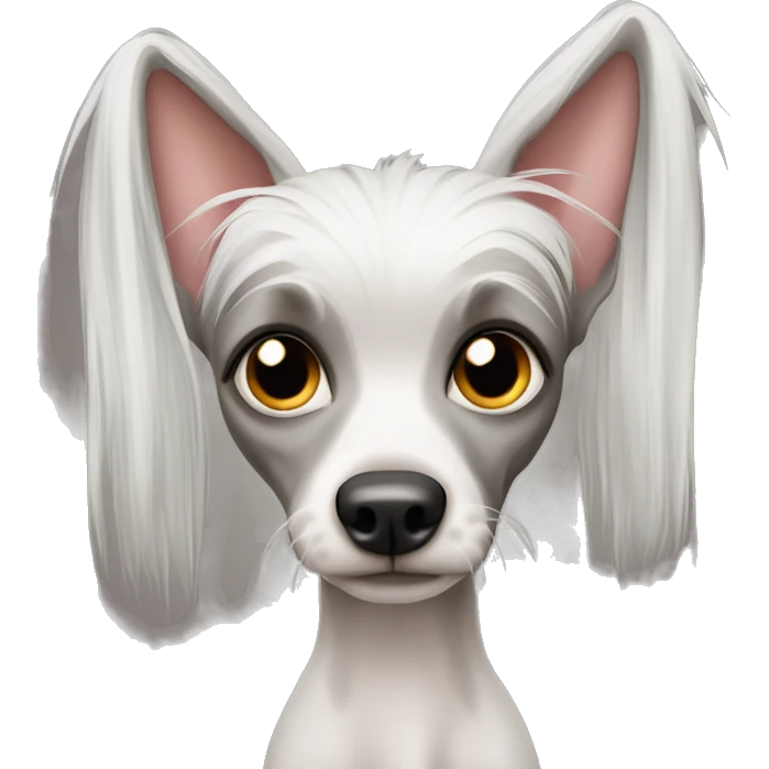 Chinese crested with a cat tail  emoji
