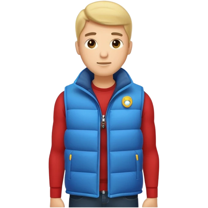 man with puffer vest emoji