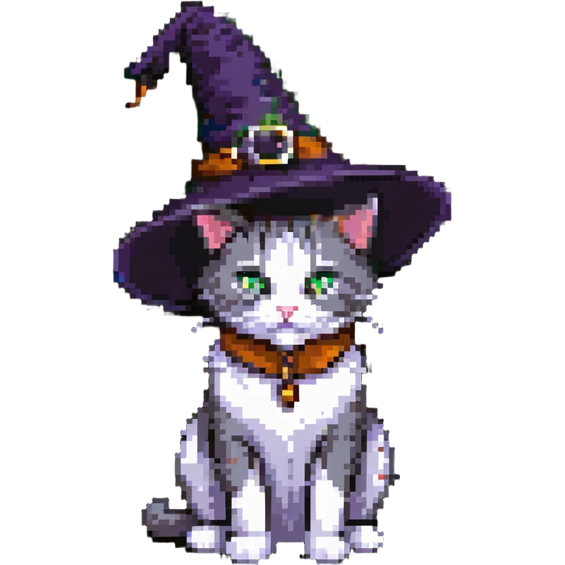 purple witch cat emoji