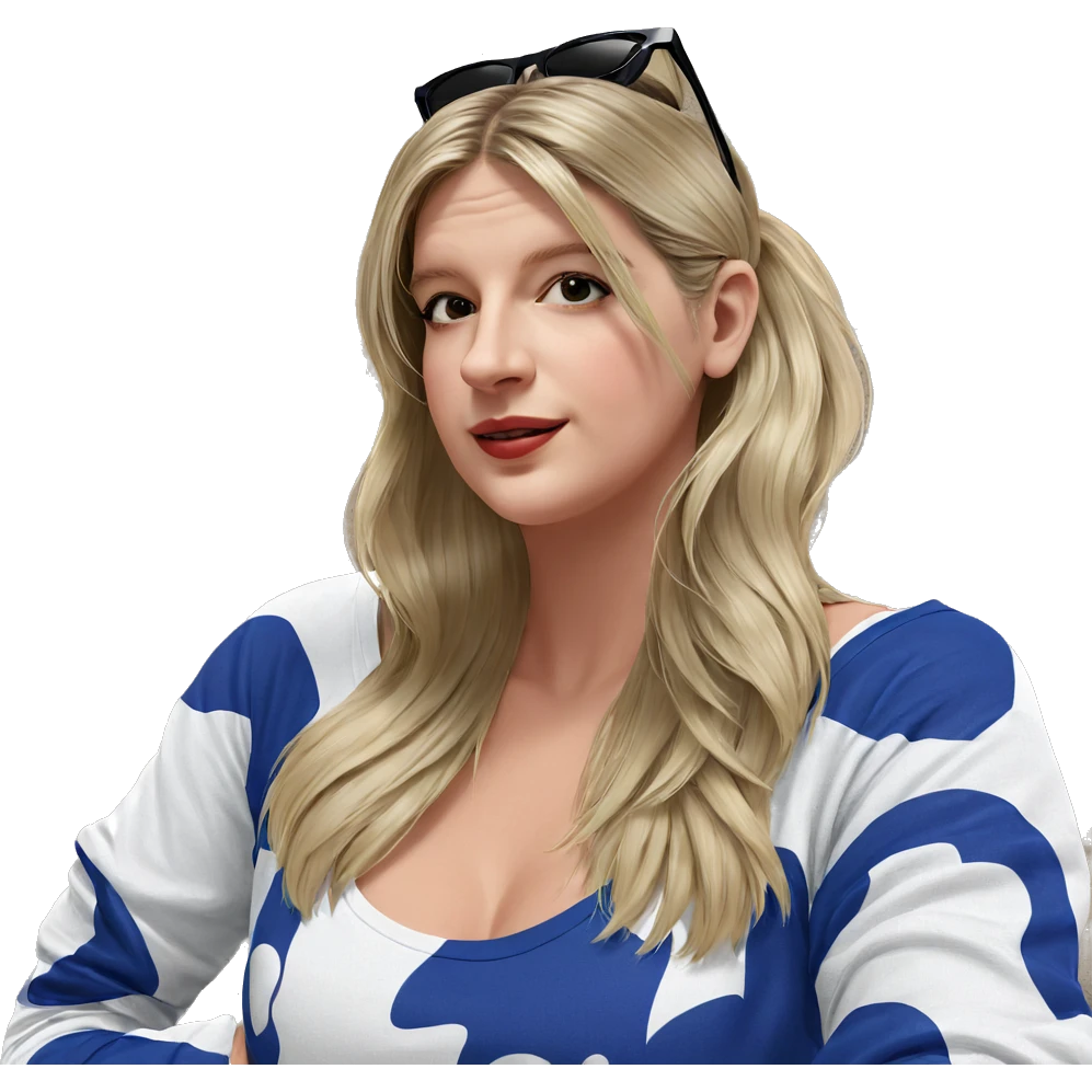 blonde girl in sunglasses emoji