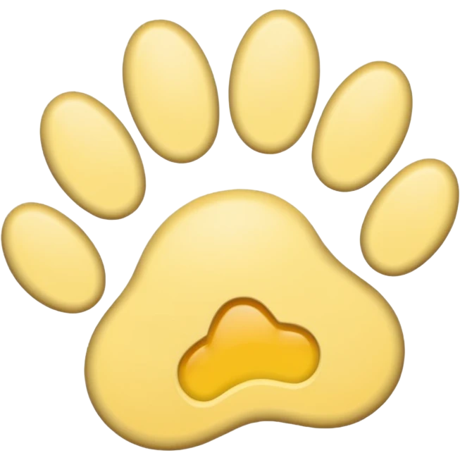 a pastel yellow pawprint emoji