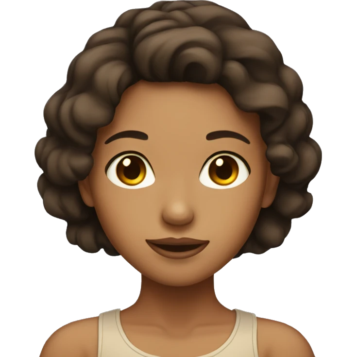 tan girl with dark brown hair emoji