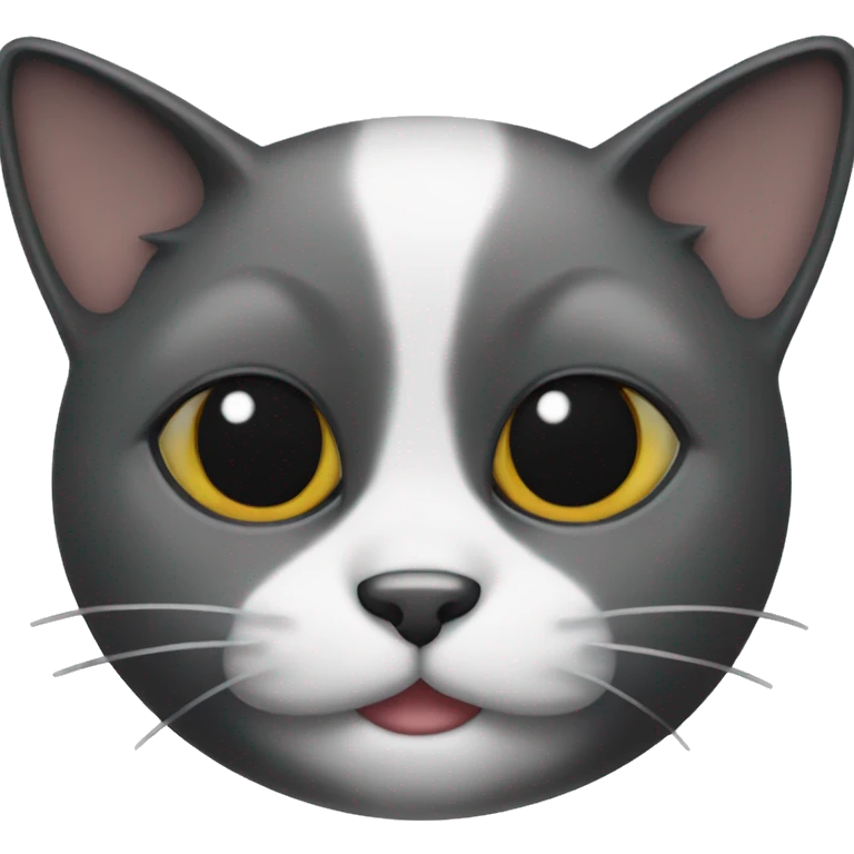 Black cat with white chest and white chin  emoji