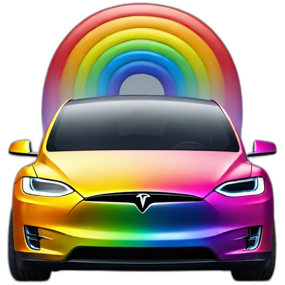 Rainbow-tesla-model-x emoji