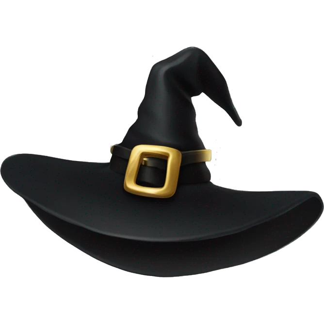 Black Witch hat with gold buckle emoji