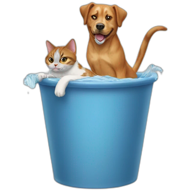 cat dunking on a dog emoji