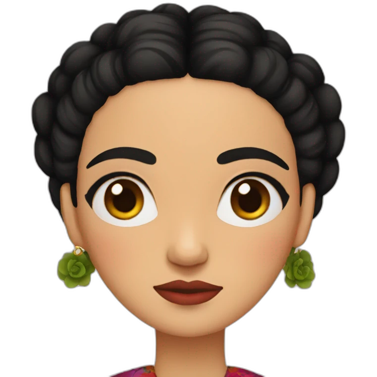 frida kahlo with black hair emoji