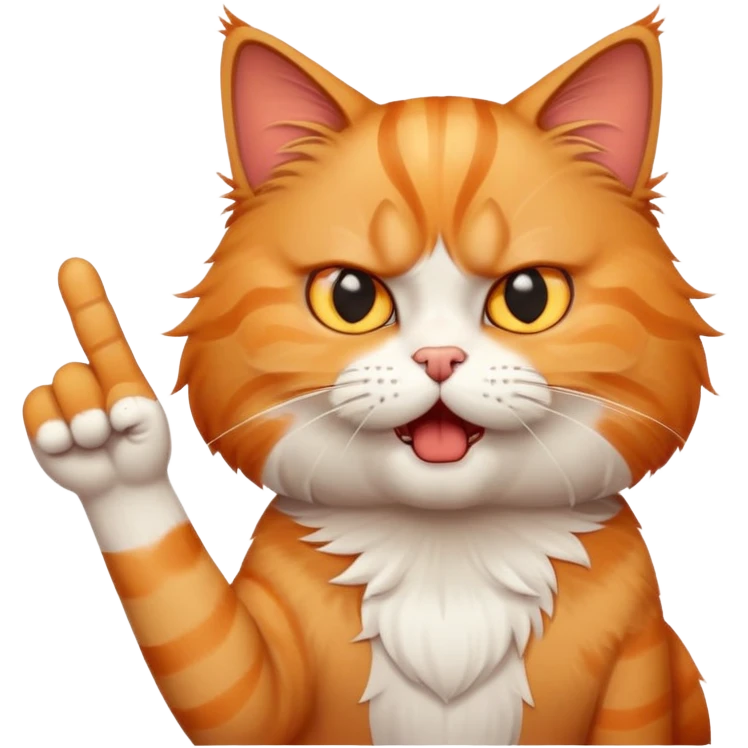 cat showing middle finger  emoji