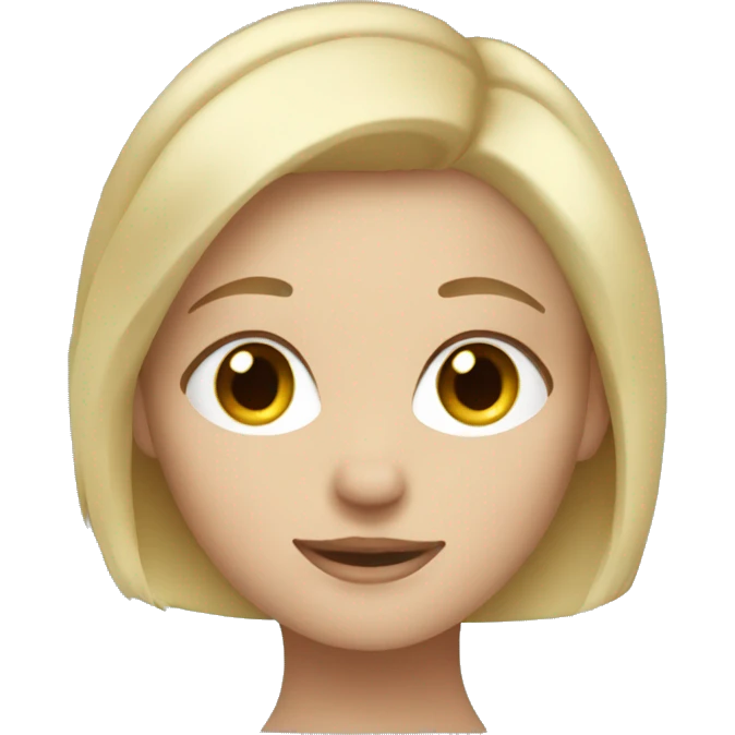 Blonde girl with short hair and blue eyes emoji