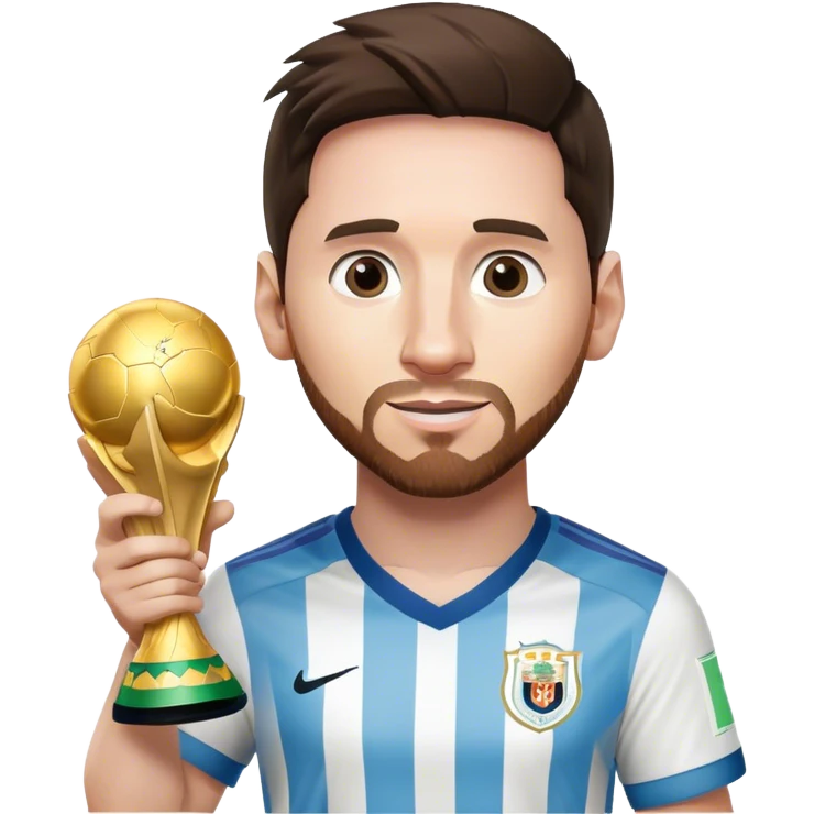 Lionel Messi with World Cup emoji
