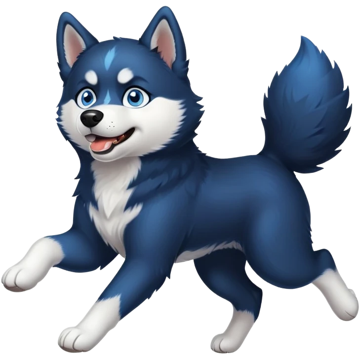 Running black husky emoji
