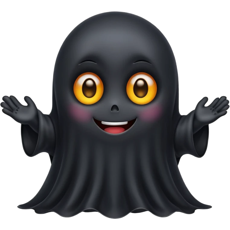 cute black ghost with big eyes emoji