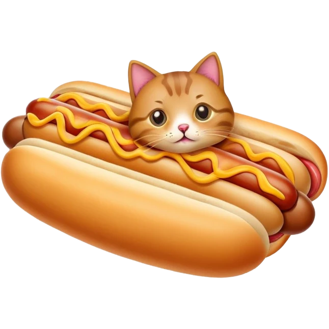 Cat in hotdog emoji