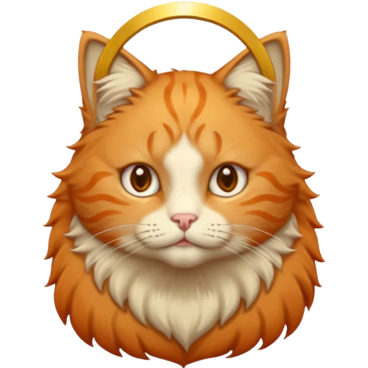 orange cat with a halo, peaceful expression emoji