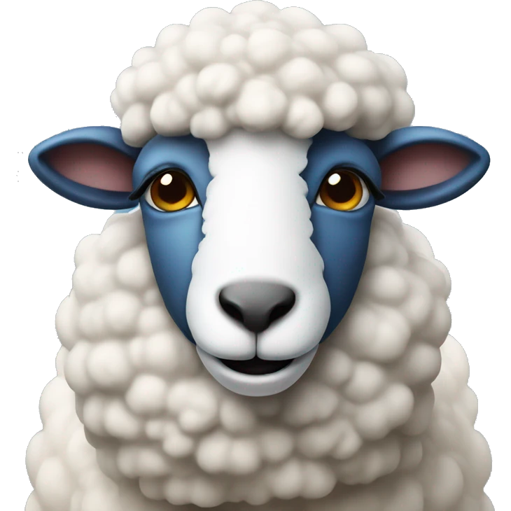 Sheep with blue earrings emoji