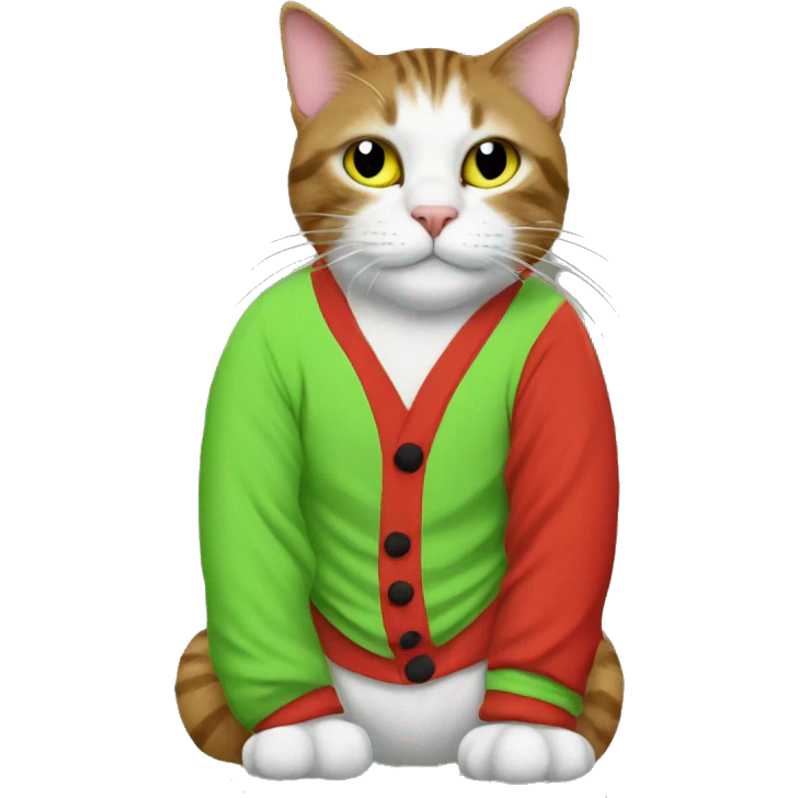 cat wearing grinch pajama pants emoji
