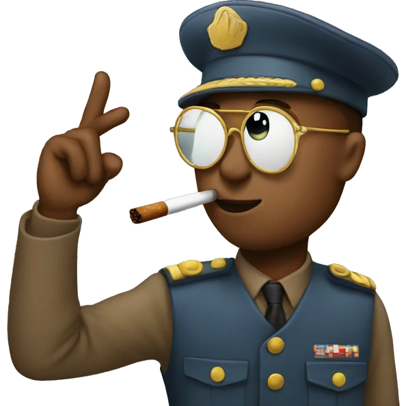 Saluting emoji smoking emoji