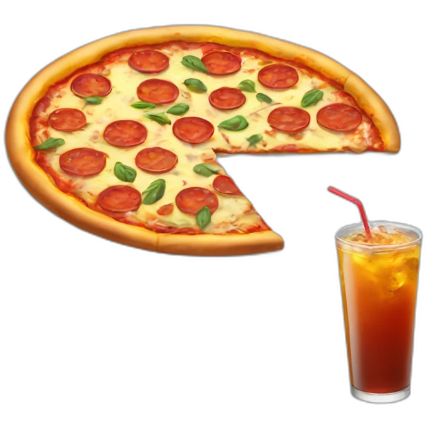 Pizza with cold drink emoji