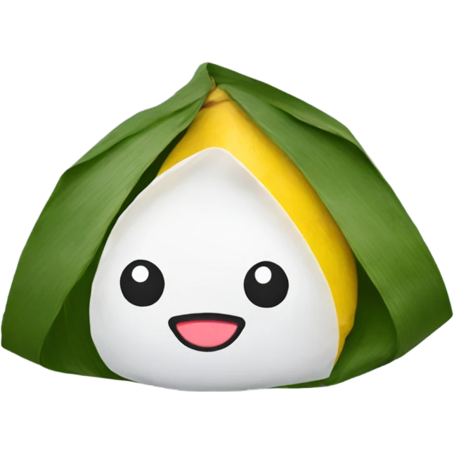 onigiri wrapped with banana leaves emoji