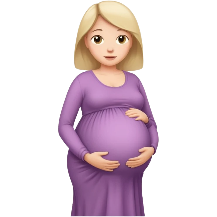 heavily pregnant woman with large belly emoji