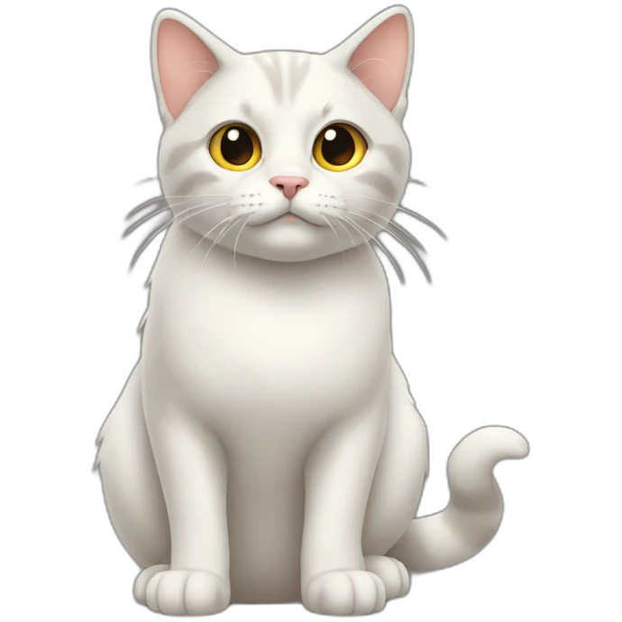 Cat looking back with a big but emoji