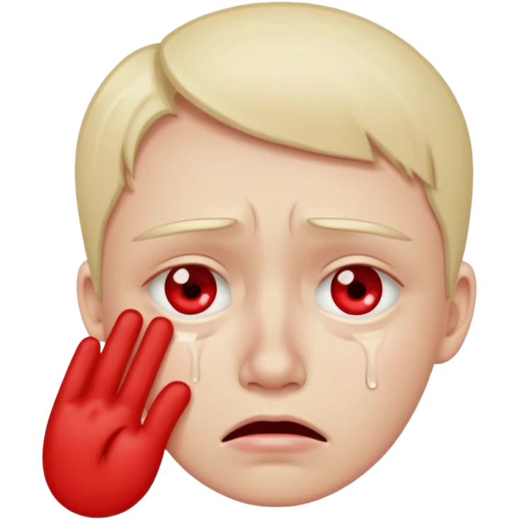 A person fake crying and rubbing their eyes emoji