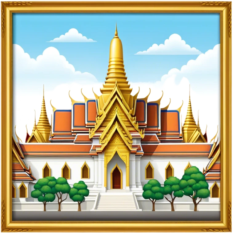 Grand Palace Bangkok Landmark Emoji – Featuring golden spires, Thai architecture, and the Emerald Buddha Temple. emoji