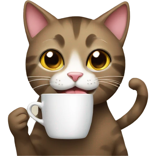 cat drinking coffee emoji