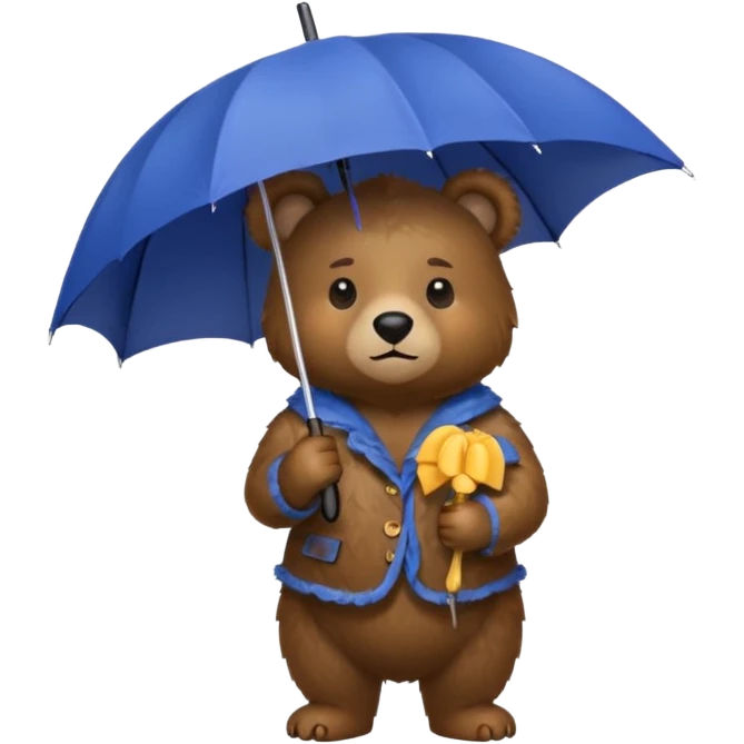 Bear with umbrella emoji