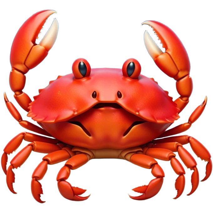 Cinematic Cute Yawning Red Crab Portrait Emoji, Head tilted slightly with a dramatic, wide-open yawn, showcasing a vivid, scarlet exoskeleton with softly drooping antennae and eyes half-closed in drowsy contentment, Simplified yet irresistibly adorable features, highly detailed, glowing with a soft, cozy oceanic glow, high shine, relaxed yet expressive, stylized with a dash of whimsical seaside charm, soft glowing outline, capturing the essence of a drowsy yet affectionate red crab that appears ready to scuttle out for a nap! emoji