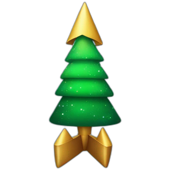 copy the rocketship emoji but make it look like a christmas tree emoji