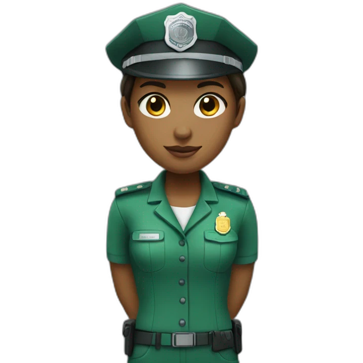 Girl customs officer in green clothes  emoji