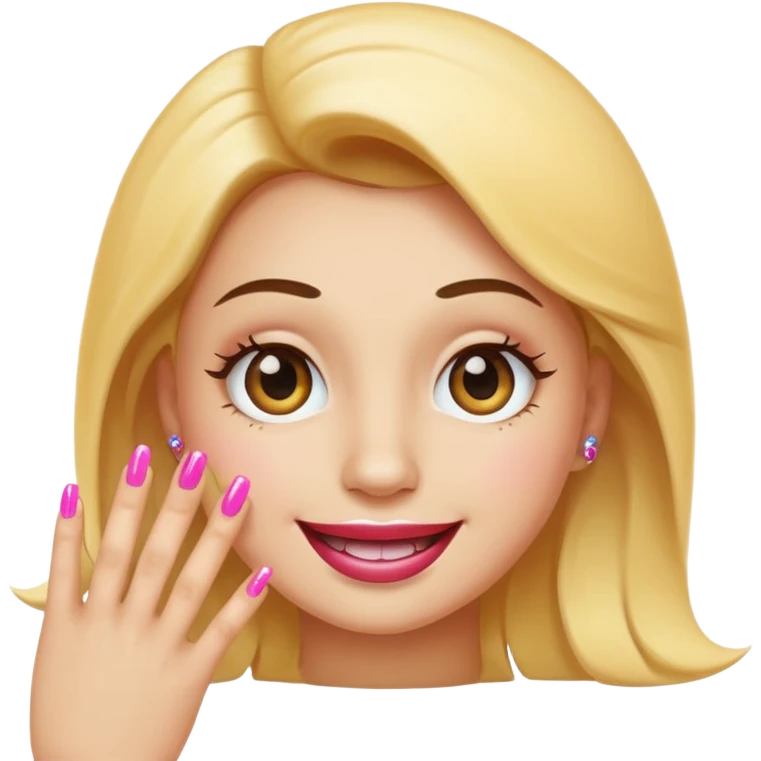 Sassy smiley face with acrylic nails emoji