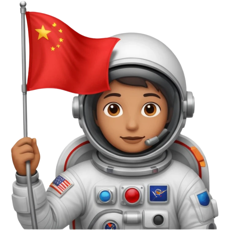 astronaut with red flag emoji