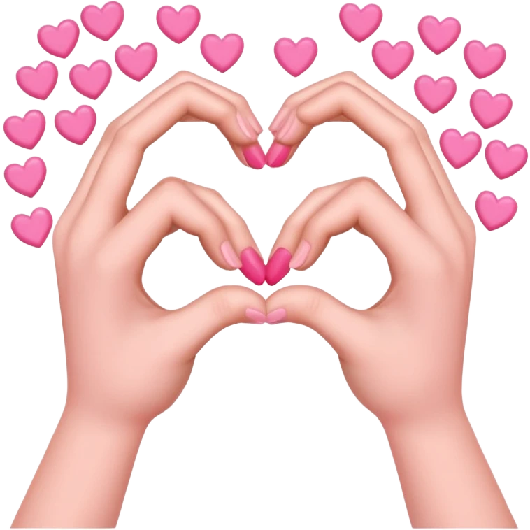 heart hands with pink hearts emoji