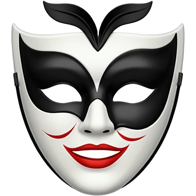 Create this emoji : 🎭 but in White and black  emoji