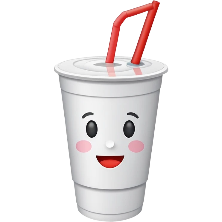 plain white soda cup from a fast food restaurant with a straw emoji