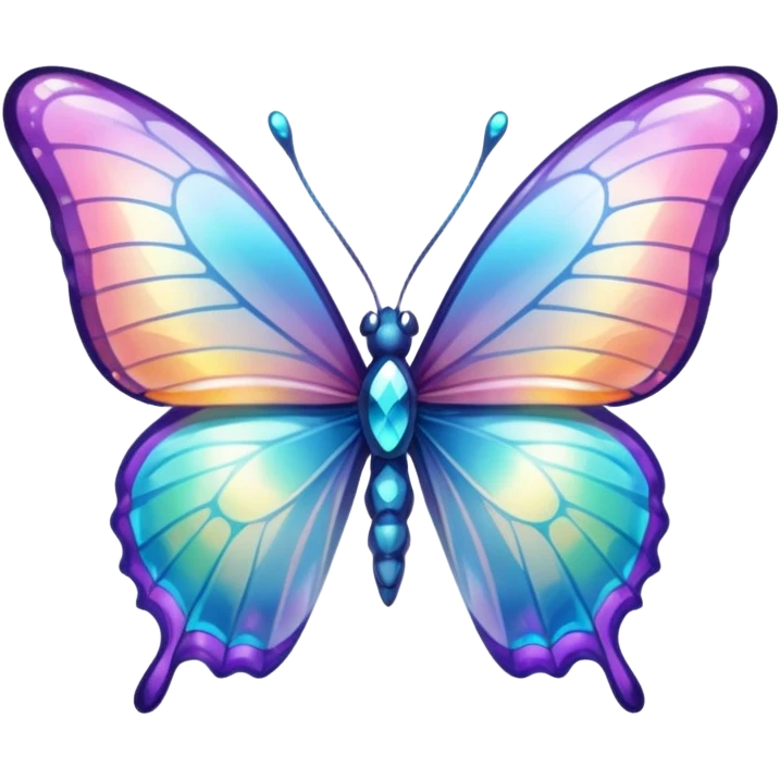 Transparent Shiny Glossy Pastel Gradient Hue Iridescent Crystal Butterfly emoji