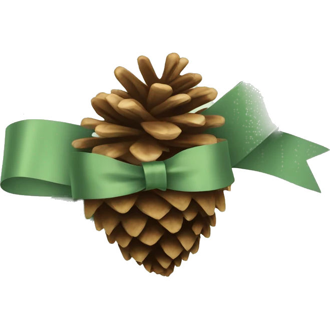 pine cone with Sage light green ribbon emoji