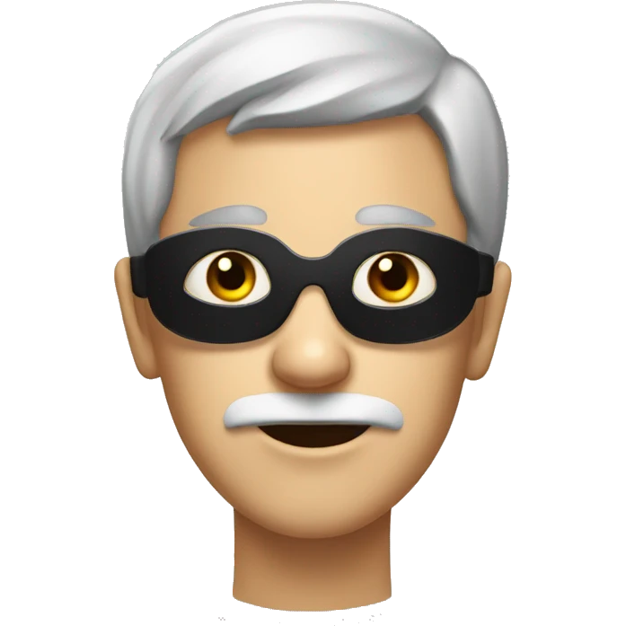 grey haired boy with black eye patch portrait emoji