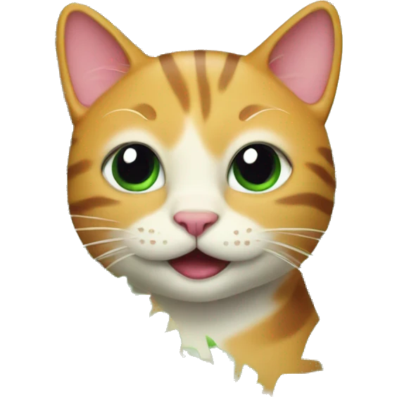 happy cat surrounded by tropical plants emoji
