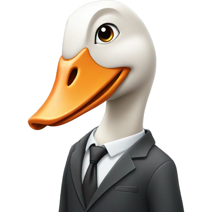 Goose wearing a suit emoji